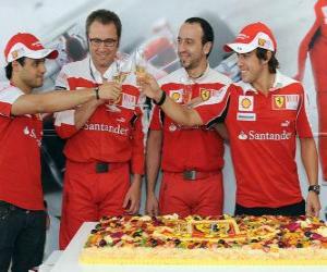 yapboz Macaristan Grand Prix 2010 at Fernando Alonso ile 29 Yıldönümü